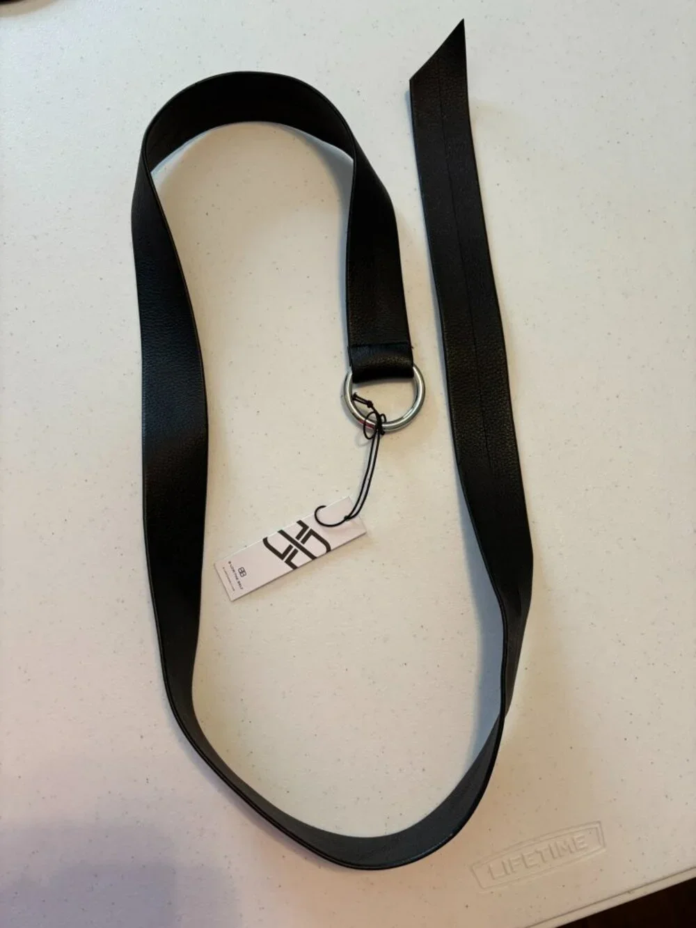NWT B-low the Belt Women's Black Belt with Silver Ring Closure